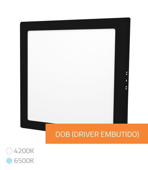 Painel Sobrepor LED | 24W | Preto | DOB