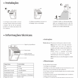 Luminária de Parede | 1W | Fotovoltaica | MakLed