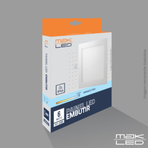 Painel Embutir LED | 6W | DOB | MakLed