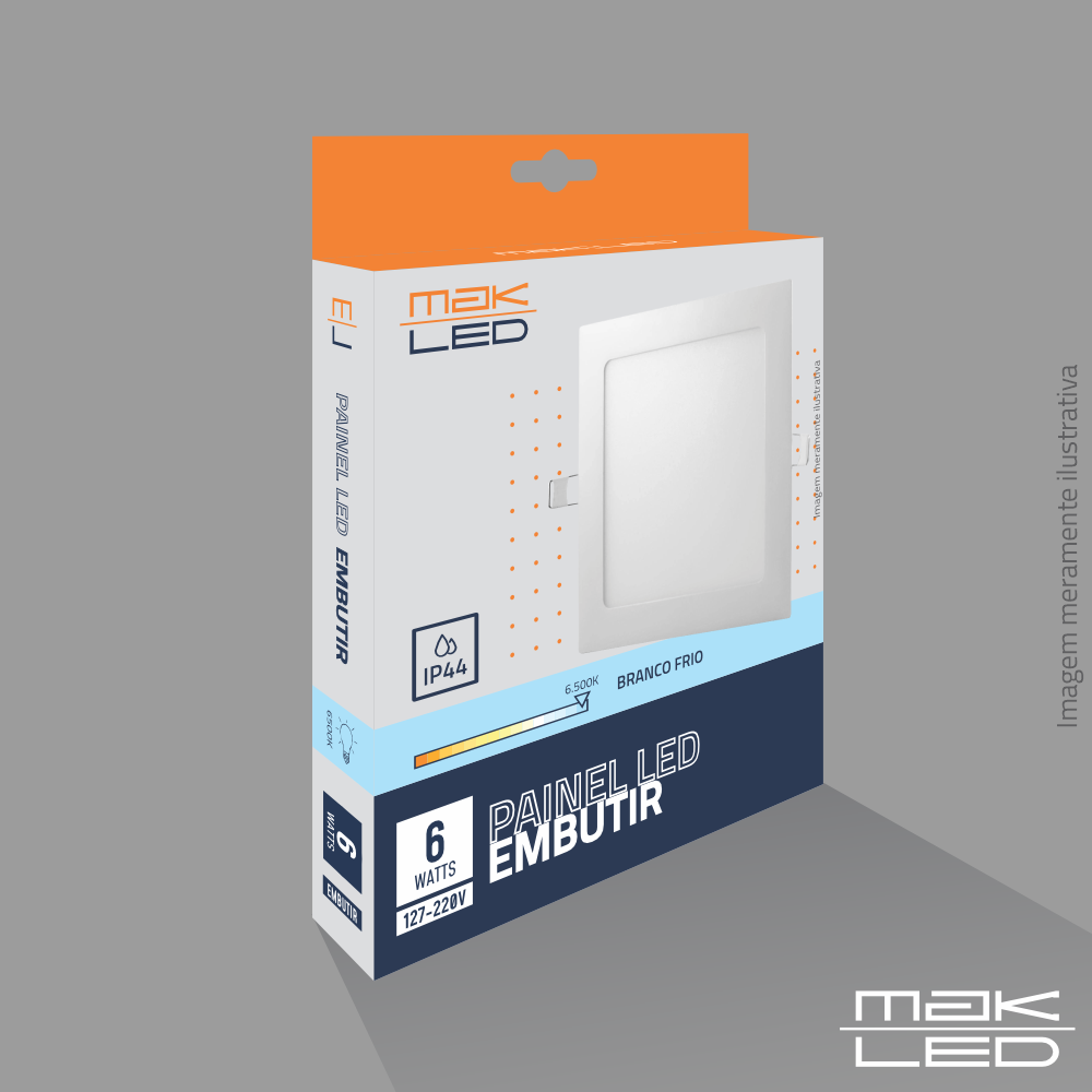 Painel Embutir LED | 6W | DOB | MakLed - Imagem 2
