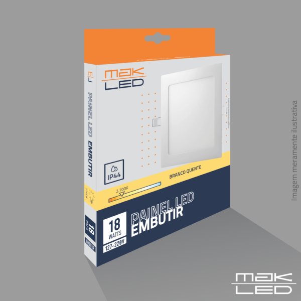 Painel Embutir LED | 18W | DOB | MakLed - Imagem 2