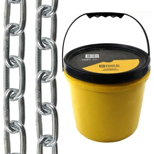 CORRENTE GALVANIZADA 6MM BALDE COM 25KG - 35 METROS - DTOOLS