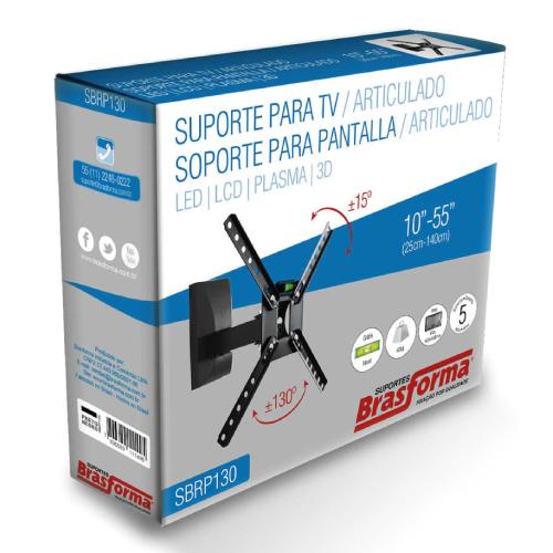 SUPORTE PARA TV 10'' A 56'' ARTICULADA COM INCLINAÇÃO - BRASFORMA - Imagem 2