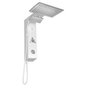 DUCHA ELETRÔNICA FALLS 127 VOLTS BRANCA METALIZADA - 5500 WATTS - HYDRA
