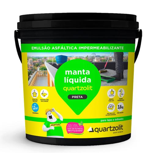 MANTA LÍQUIDA PRETA GALÃO 3,6KG - QUARTZOLIT