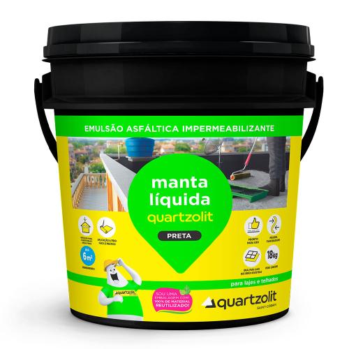 MANTA LÍQUIDA PRETA BALDE 18KG - QUARTZOLIT