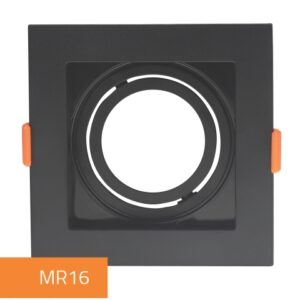 SPOT RECUADO MR16 PRETO