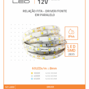 FITA LED 12V IP44 60LEDs/m 4,8W/m