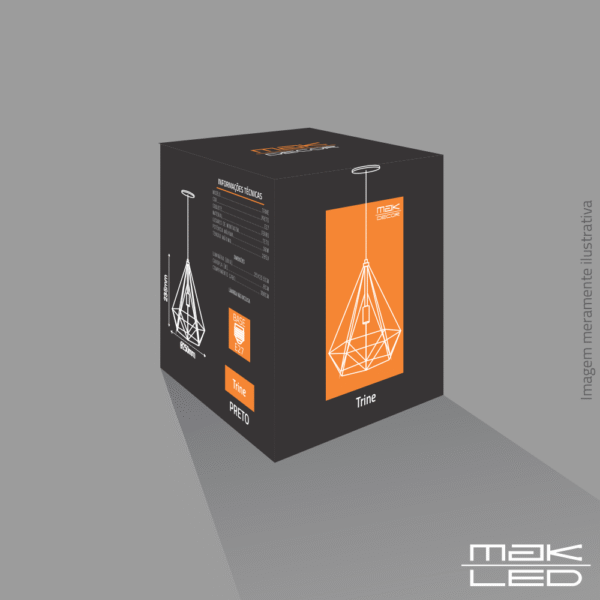 PENDENTE TRINE PRETO - Imagem 2