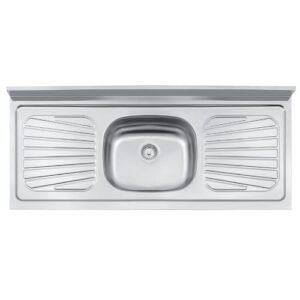 PIA INOX COM VÁLVULA 120 X 52CM CUBA CENTRAL - TRAMONTINA