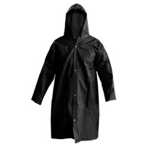 CAPA DE CHUVA FORRADA PRETA COM MANGA - SOLDA CAPA