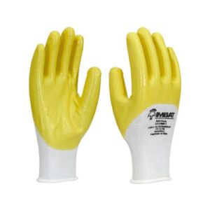 LUVA EM ALGODÃO NITRÍLICA AMARELA - IMBAT
