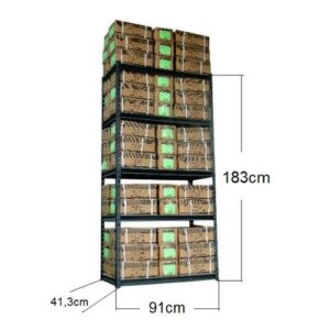 PRATELEIRA AÇO PRETA 0,90 X 1,80 METROS COM 5 MÓDULOS – DTOOLS