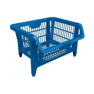 CESTO PLÁSTICO ENCAIXÁVEL 43 X 37CM AZUL - PRESTO