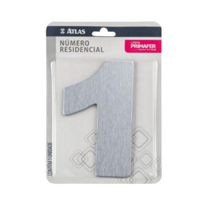 NÚMERO RESIDENCIAL COM ADESIVO CROMADO 1 - ATLAS