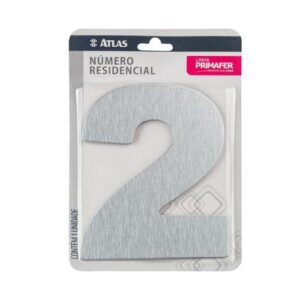 NÚMERO RESIDENCIAL COM ADESIVO CROMADO 2 - ATLAS