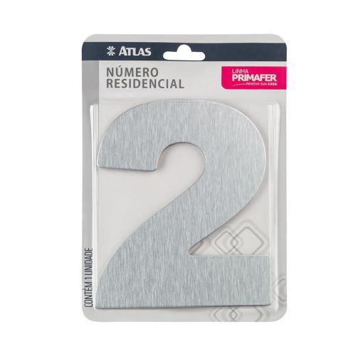 NÚMERO RESIDENCIAL COM ADESIVO CROMADO 2 - ATLAS