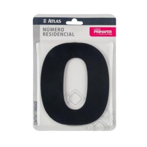 NÚMERO RESIDENCIAL COM ADESIVO PRETO 0 - ATLAS
