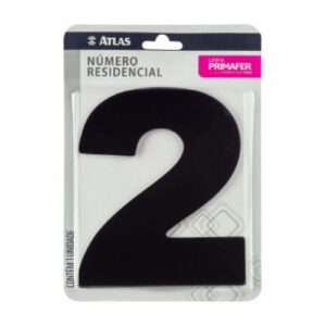 NÚMERO RESIDENCIAL COM ADESIVO PRETO 2 - ATLAS